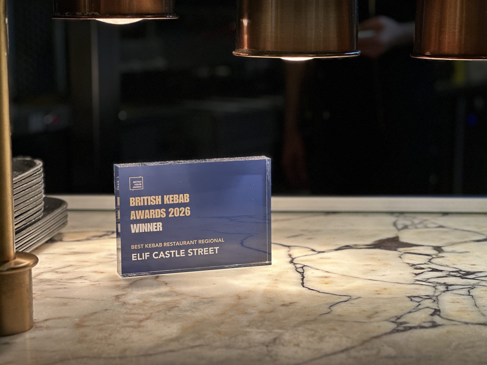 Best Kebab Restaurant — Regional award presented to Elif Castle Street, Liverpool