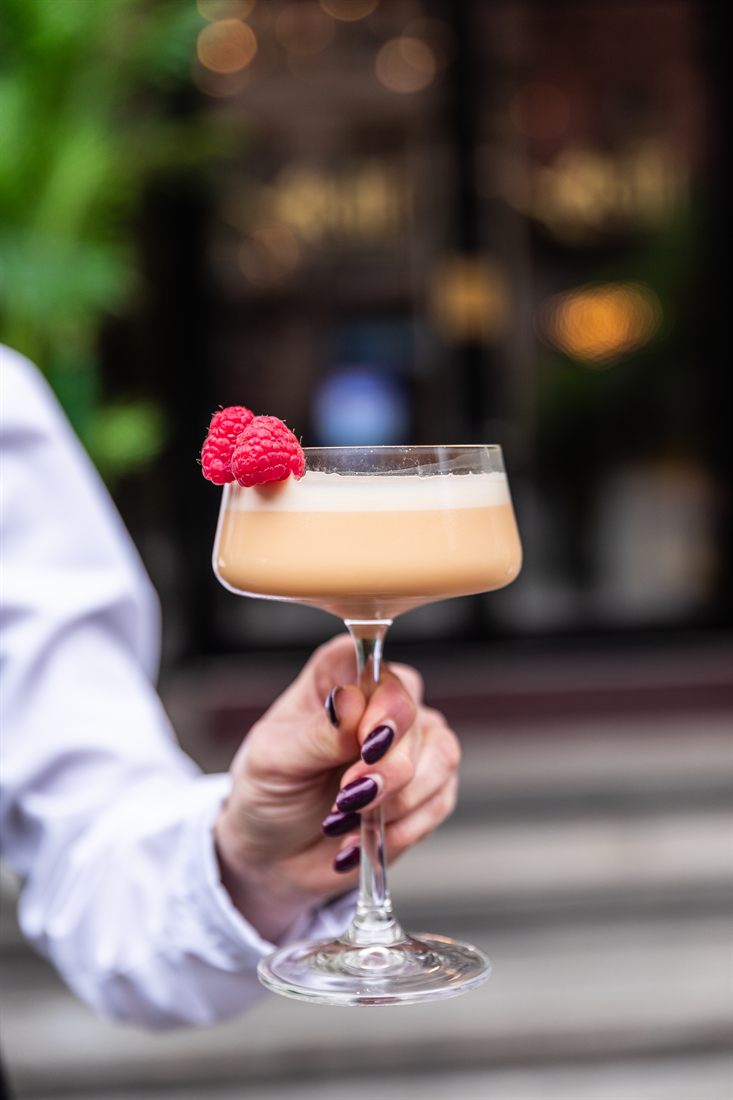 A cocktail served in a coupe at Elif