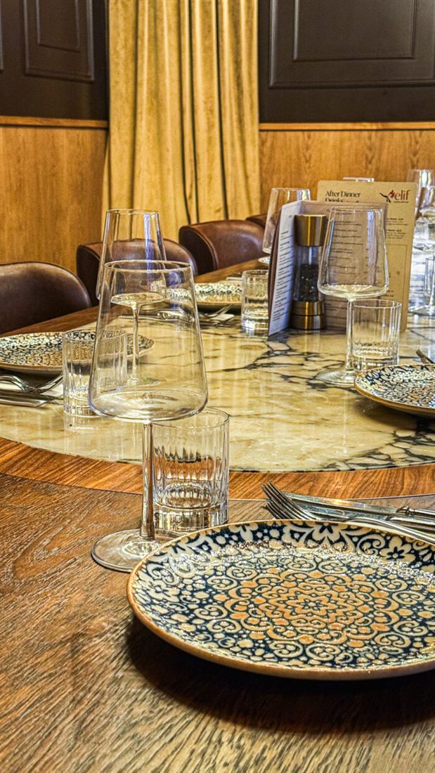 A table laid for dinner at Elif