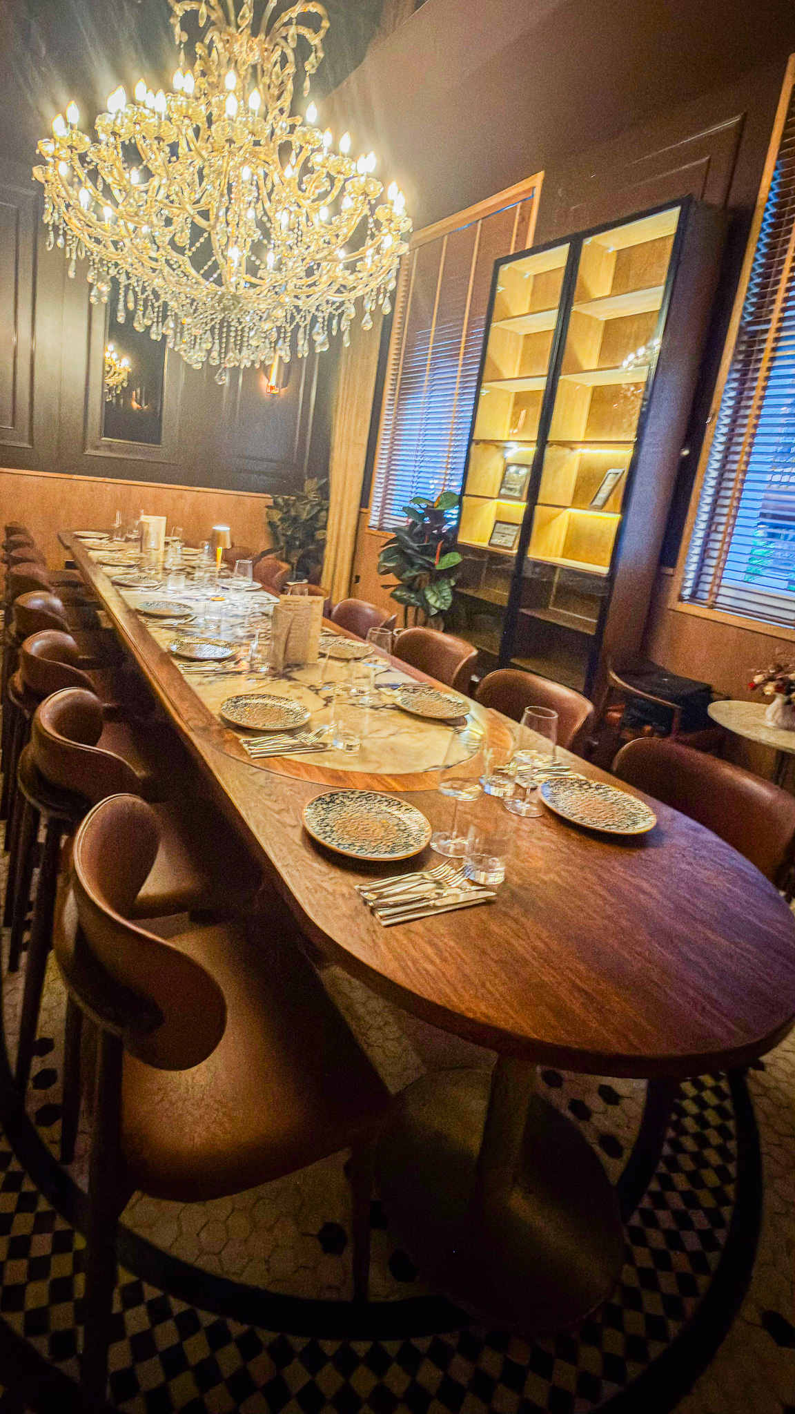 A long table laid for a party at Elif